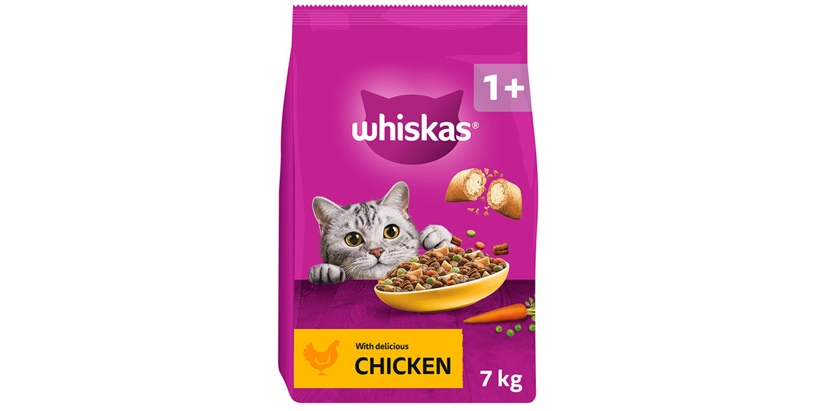 Whiskas cat food bag, chicken flavour, 7 kg