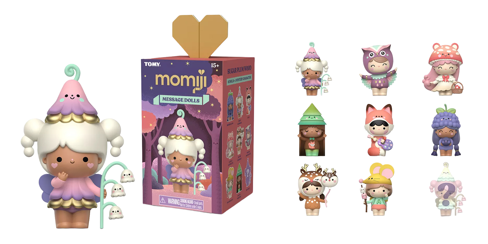Momiji Sugar Plum Wood Message Doll