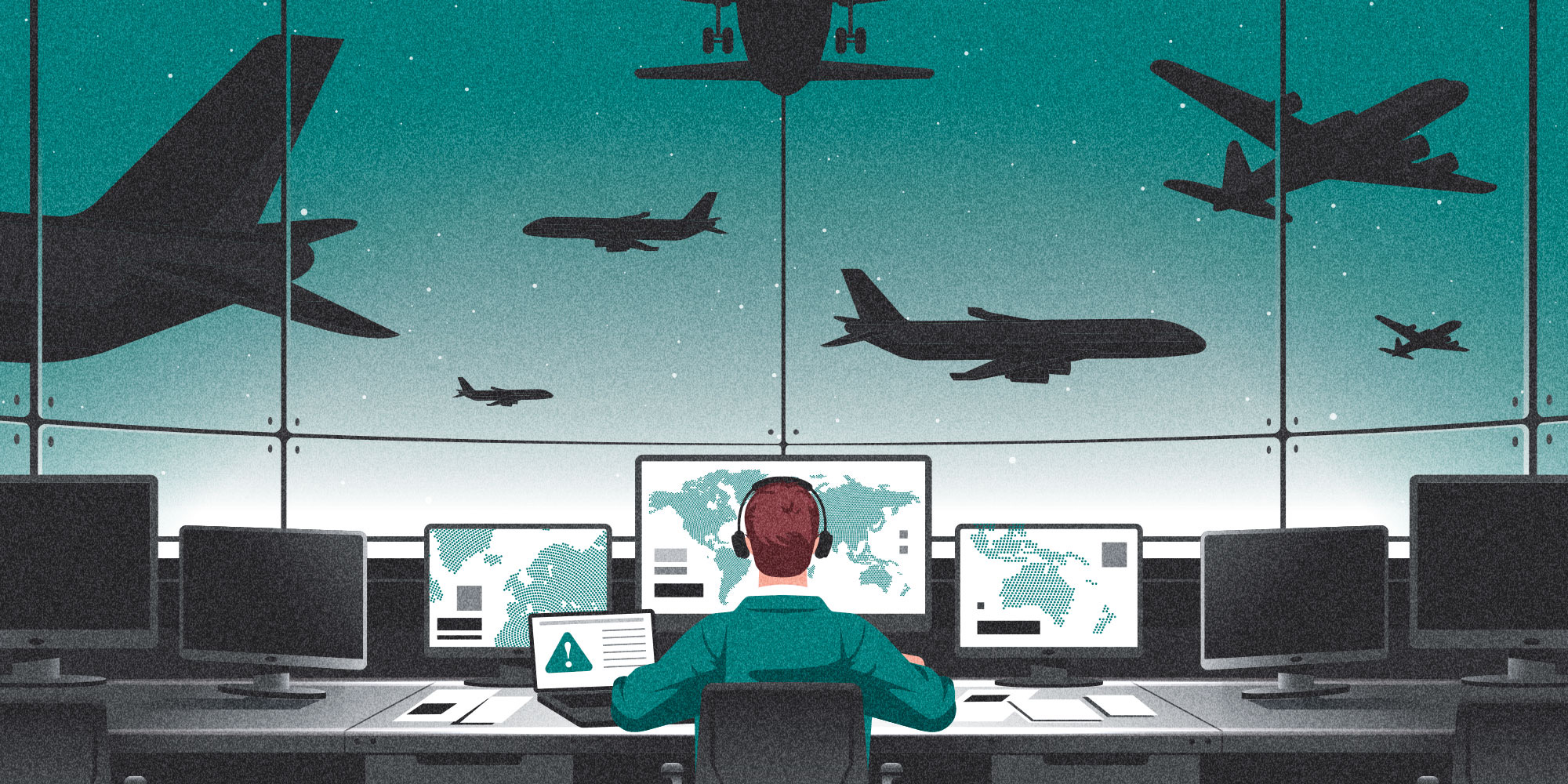 Air traffic control at an airport
