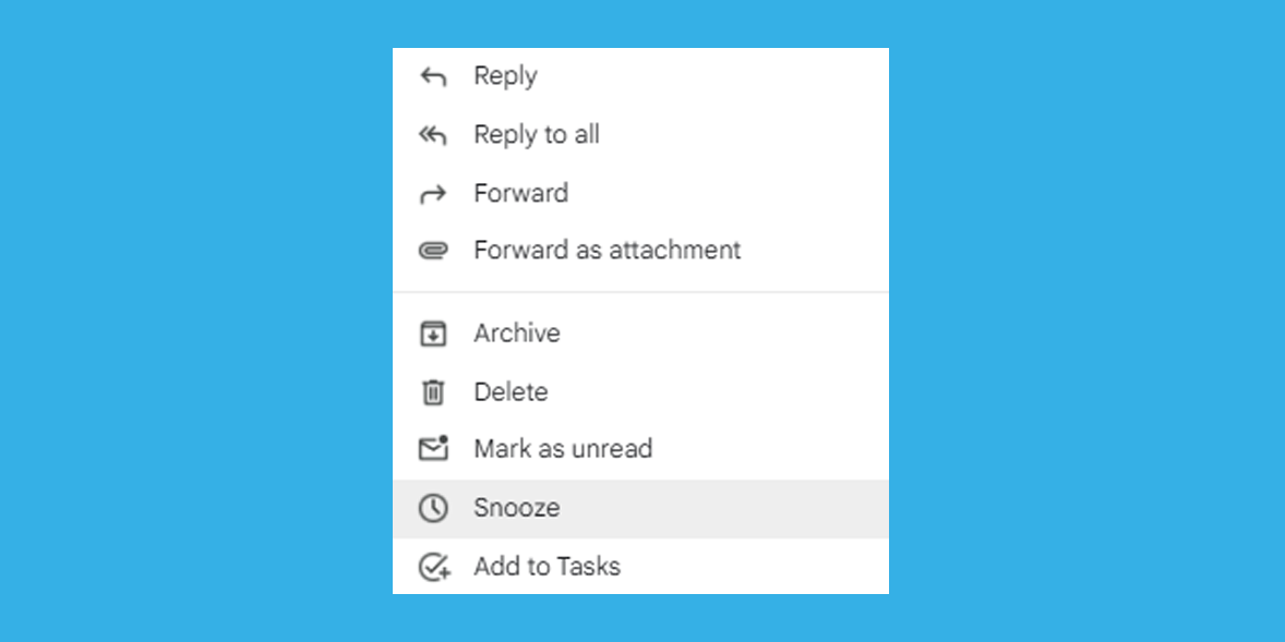 Snooze feature in Gmail