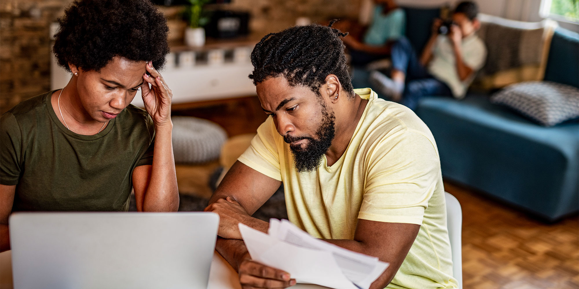 Couple managing their finances