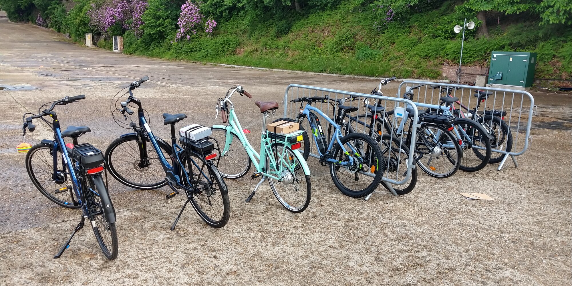 Eight electric bikes lined up for ease of use and build quality assessments