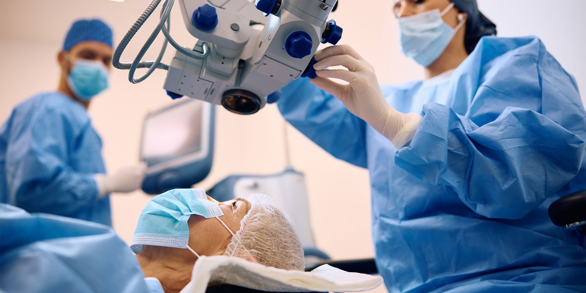 Woman having cataract surgery