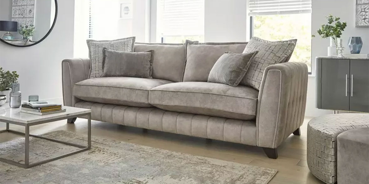 Cream crushed velvet DFS sofa