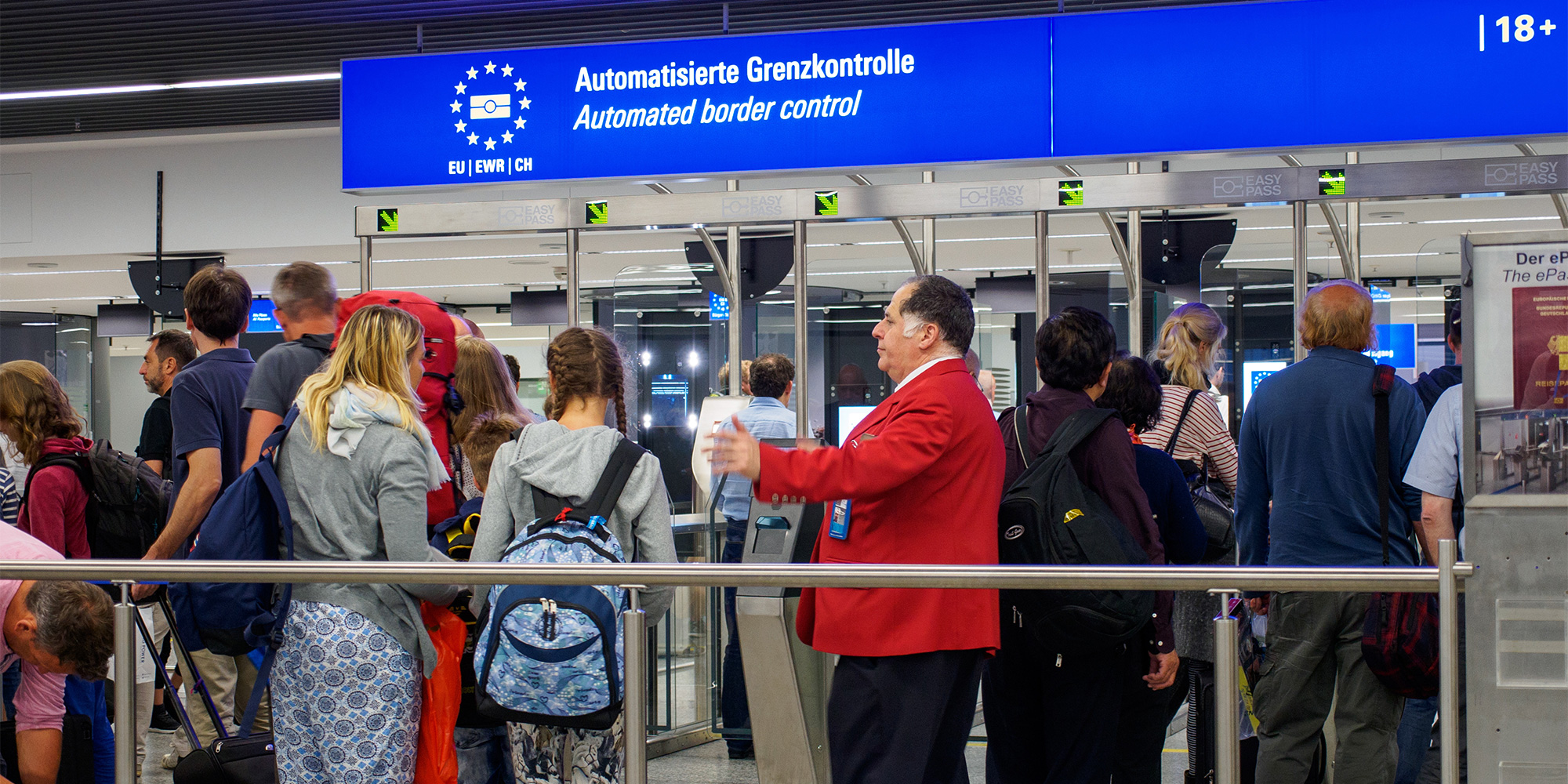 A passports queue at border control
