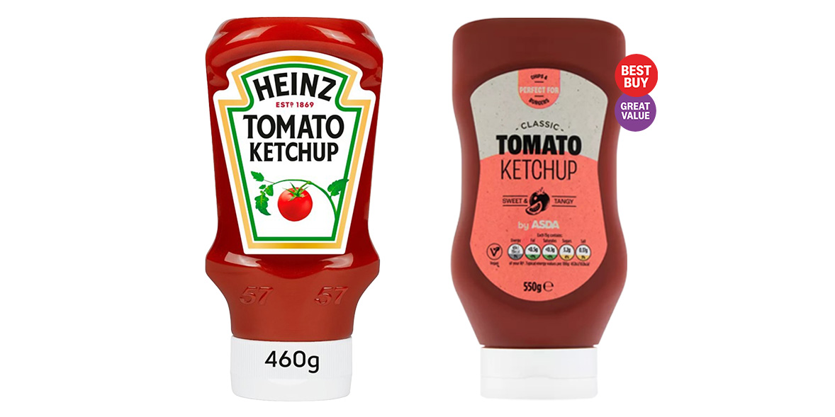 Heinz Tomato Ketchup and Asda Classic Tomato Ketchup