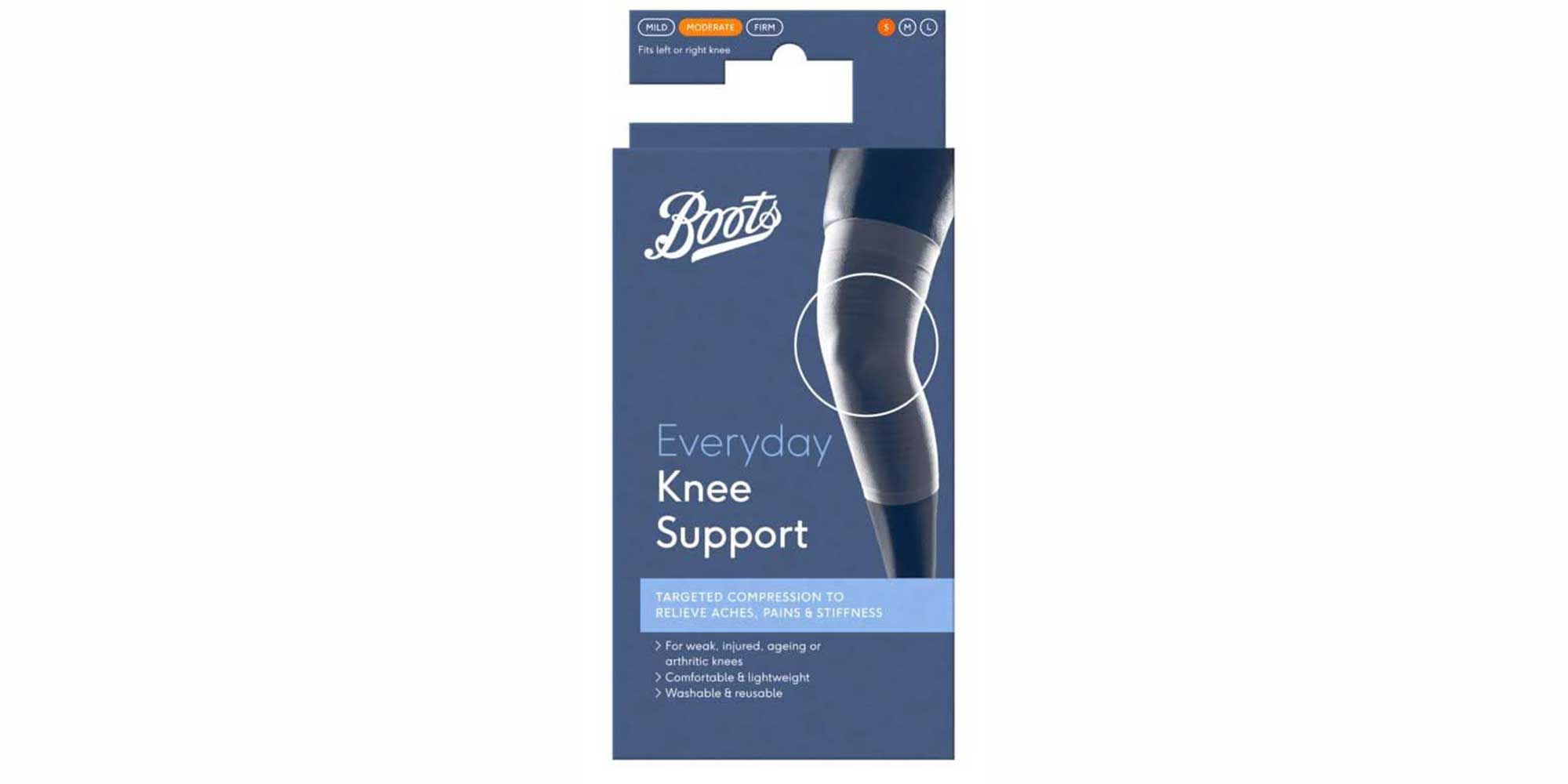 Blue Packet of Boots everyday Sleeve Knee Support
