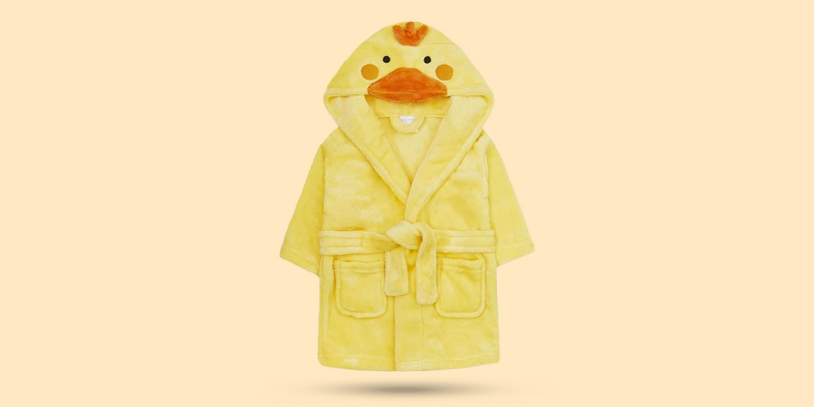 Fluffy duck bath robe