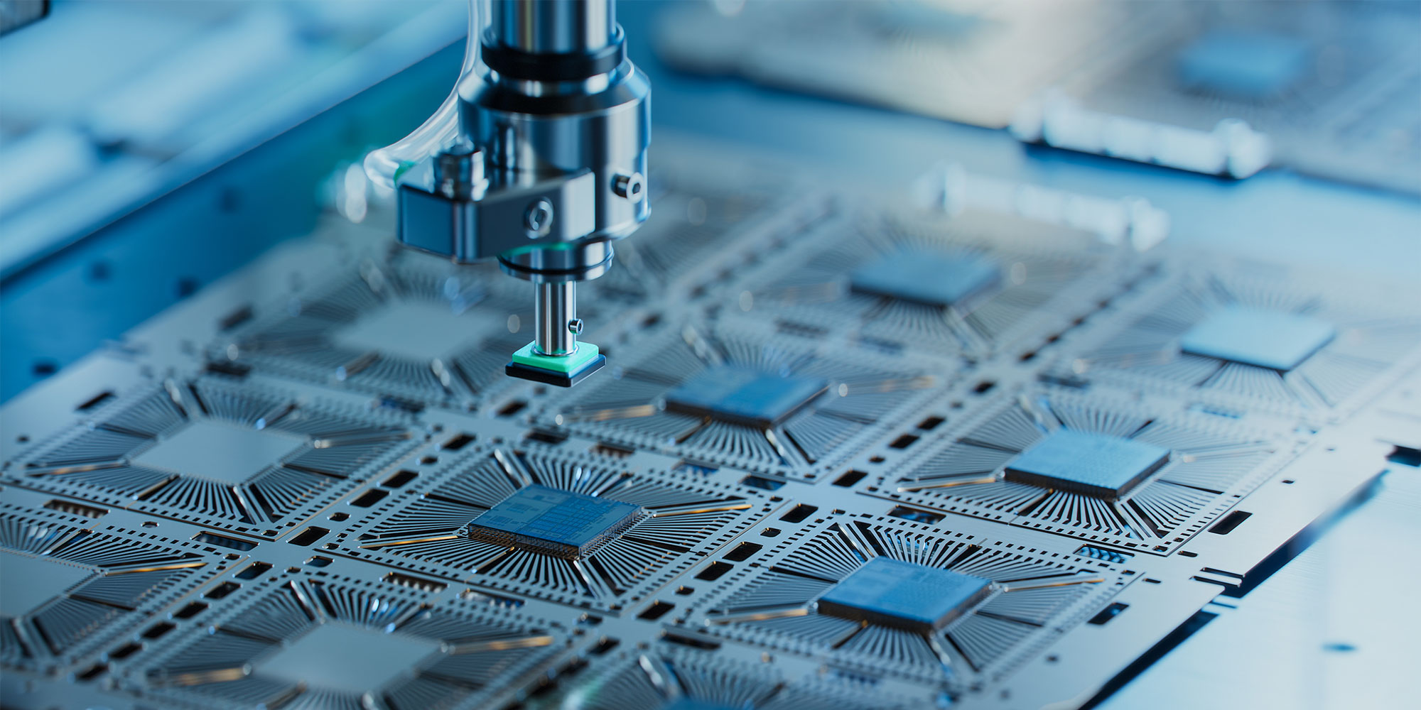 Computer chips being manufactured