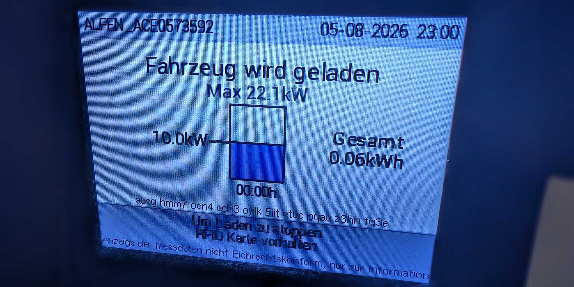 LCD screen on German public charging station