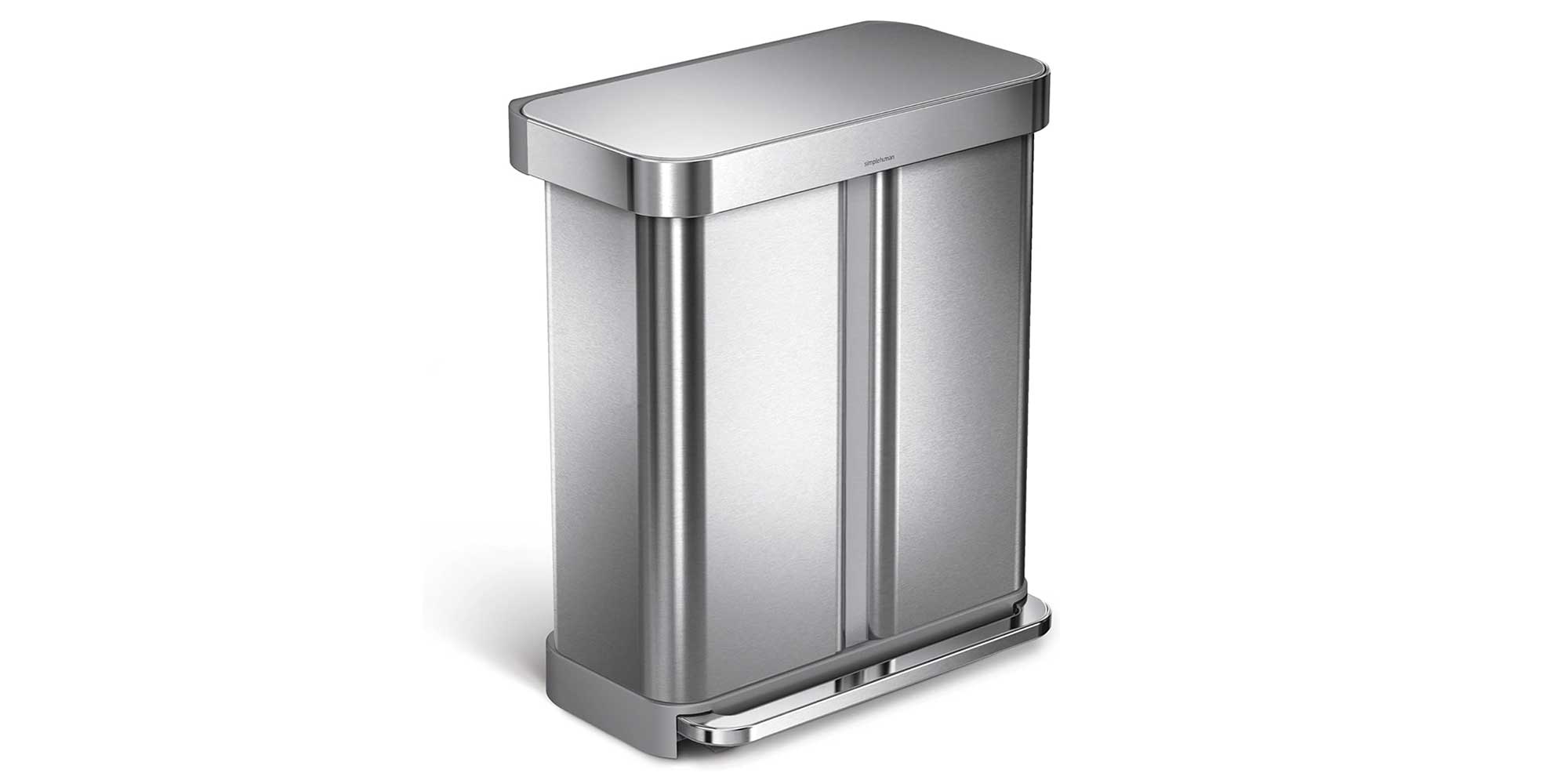 Simplehuman CW2025 58L rectangular pedal recycler