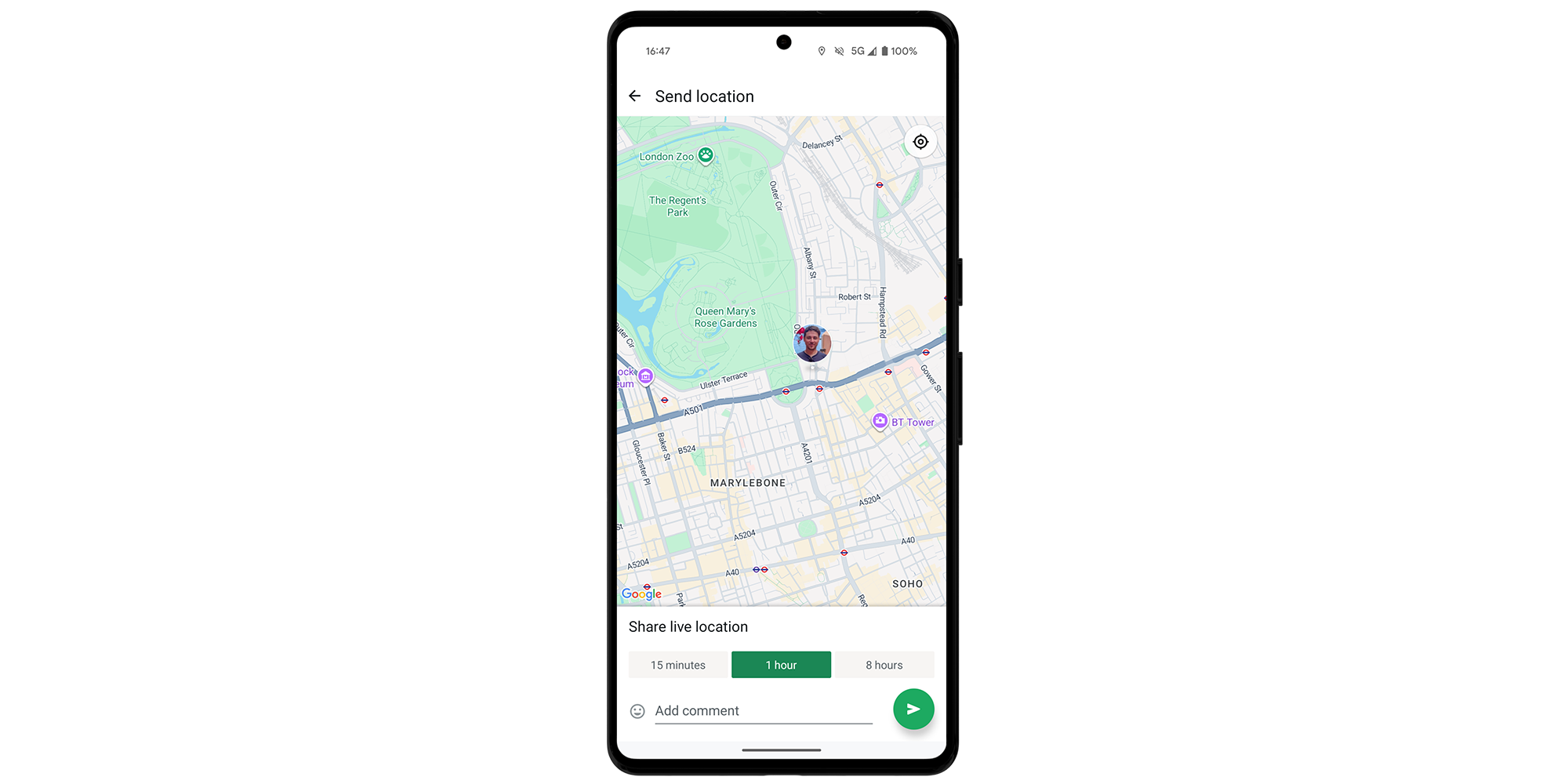 WhatsApp location sharing