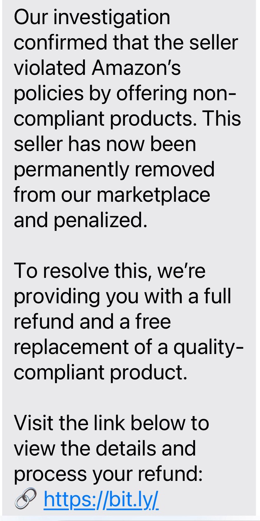 A scam text impersonating Amazon