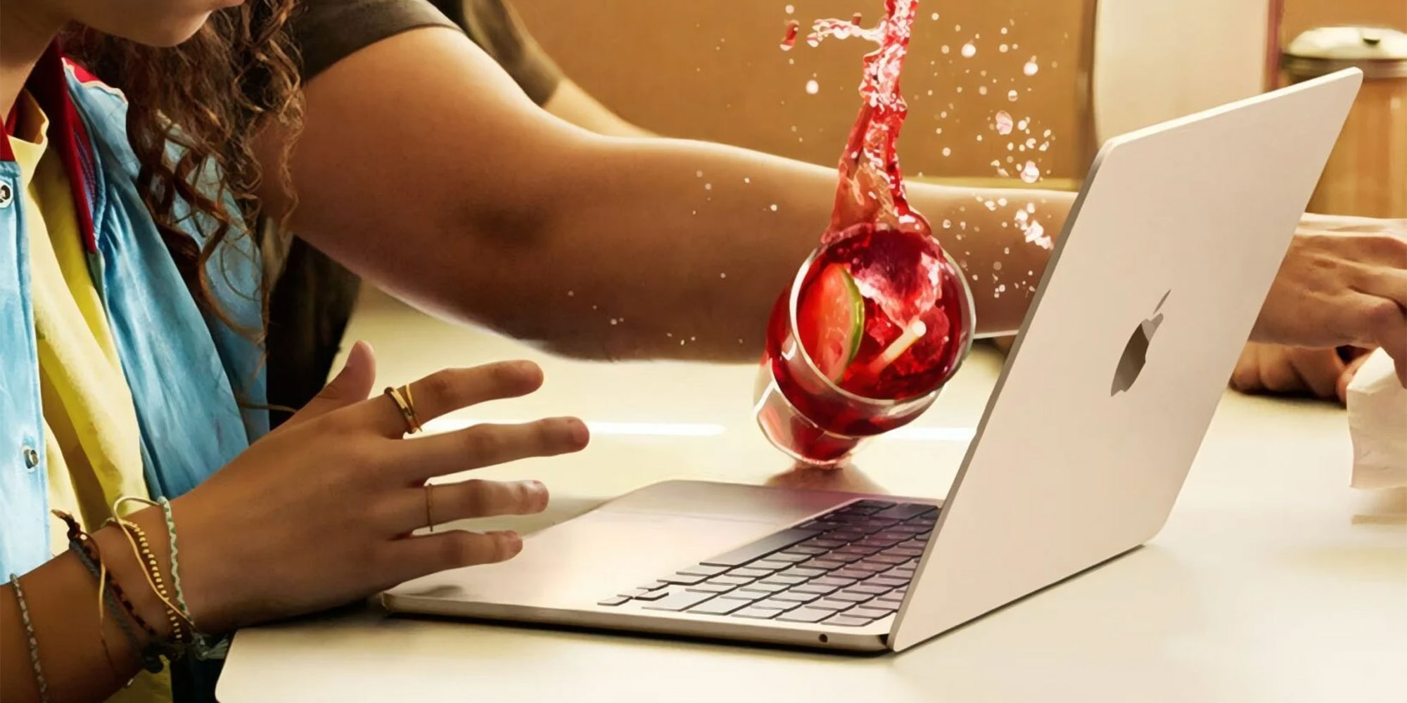 Spilling drink on a Mac