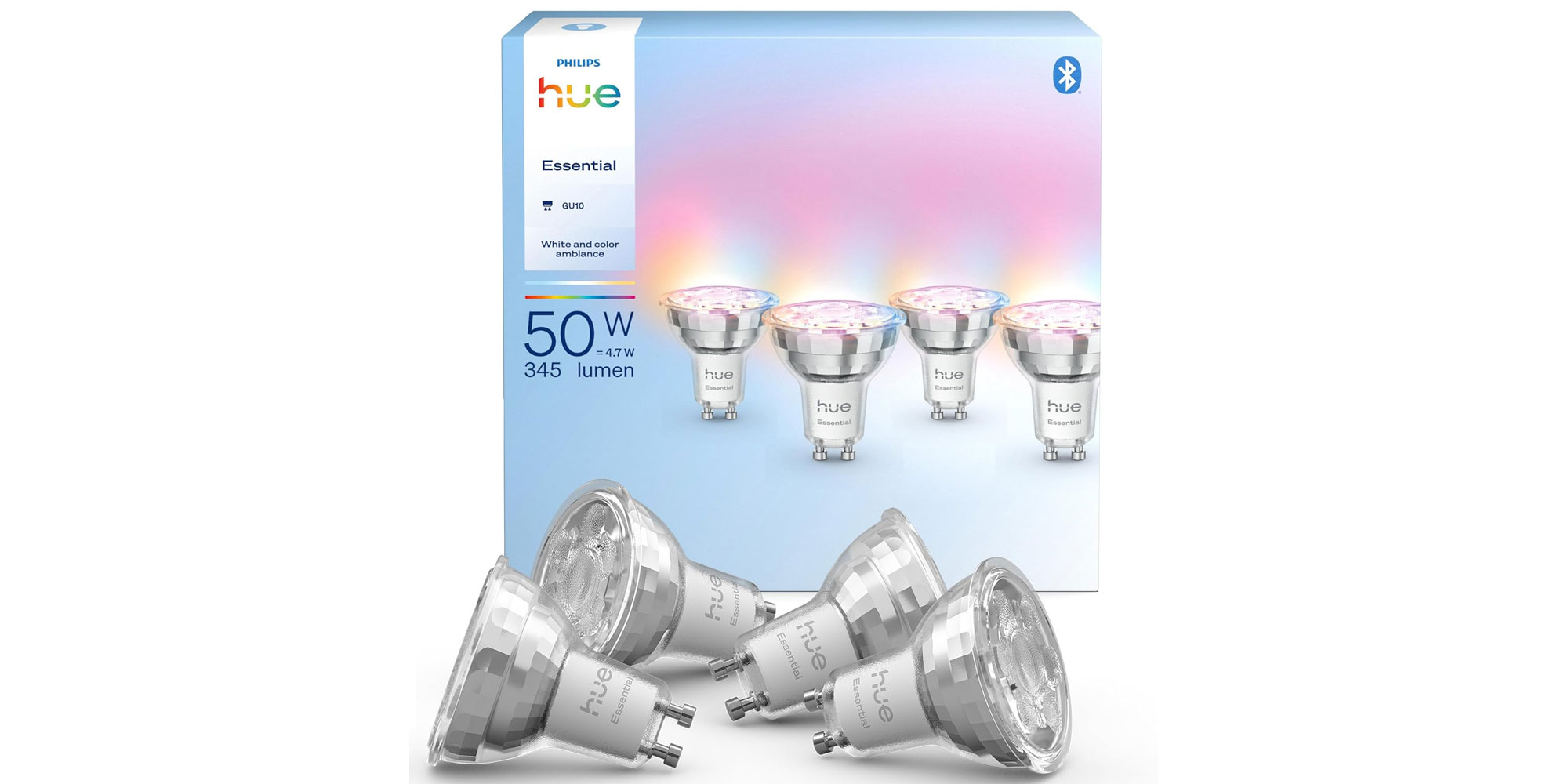 Philips Hue Essential GU10 spotlight bulb (four pack)