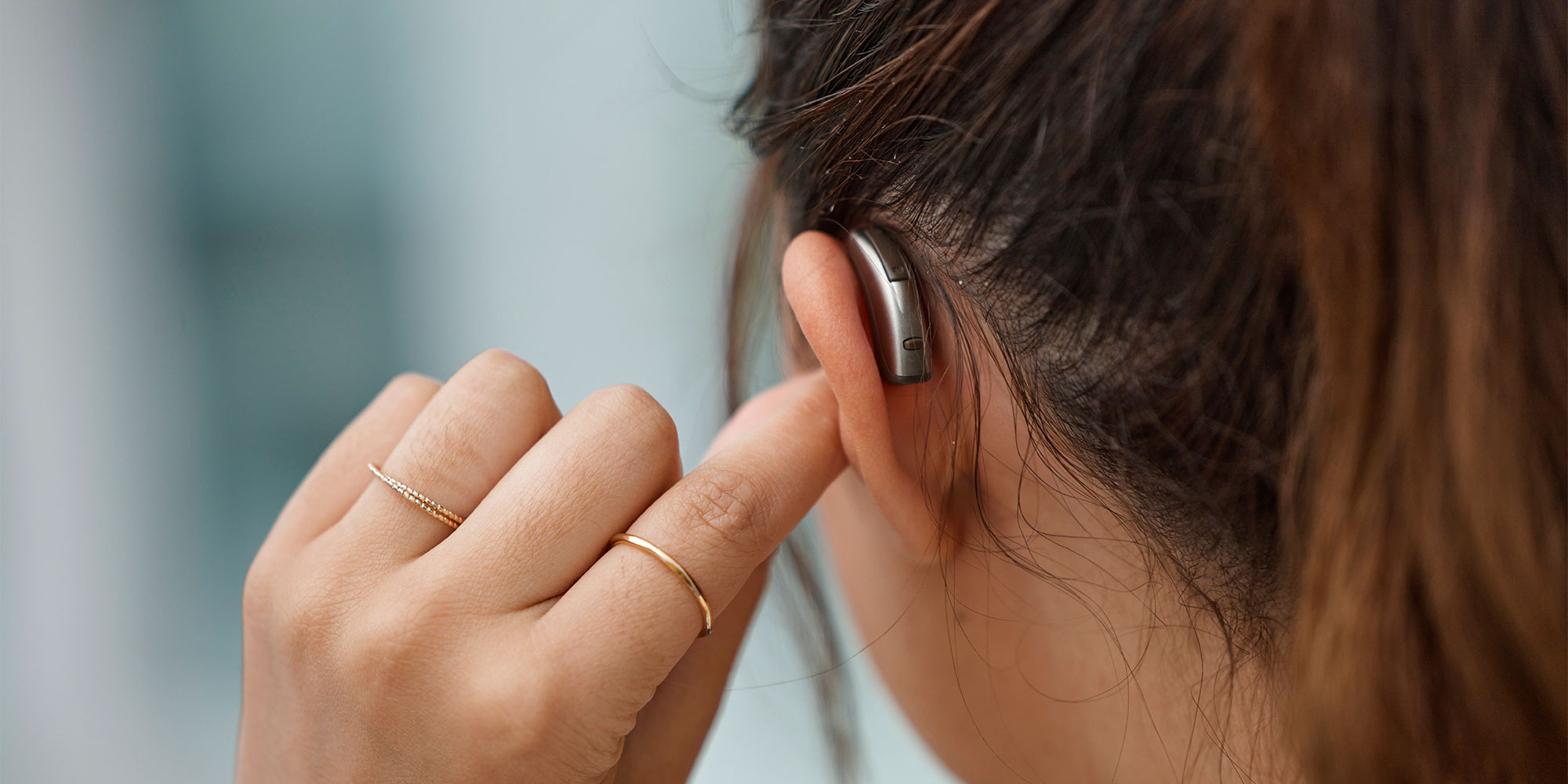 woman with hearing aid