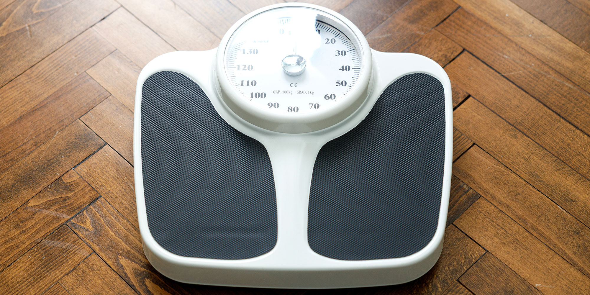A set of bathroom scales