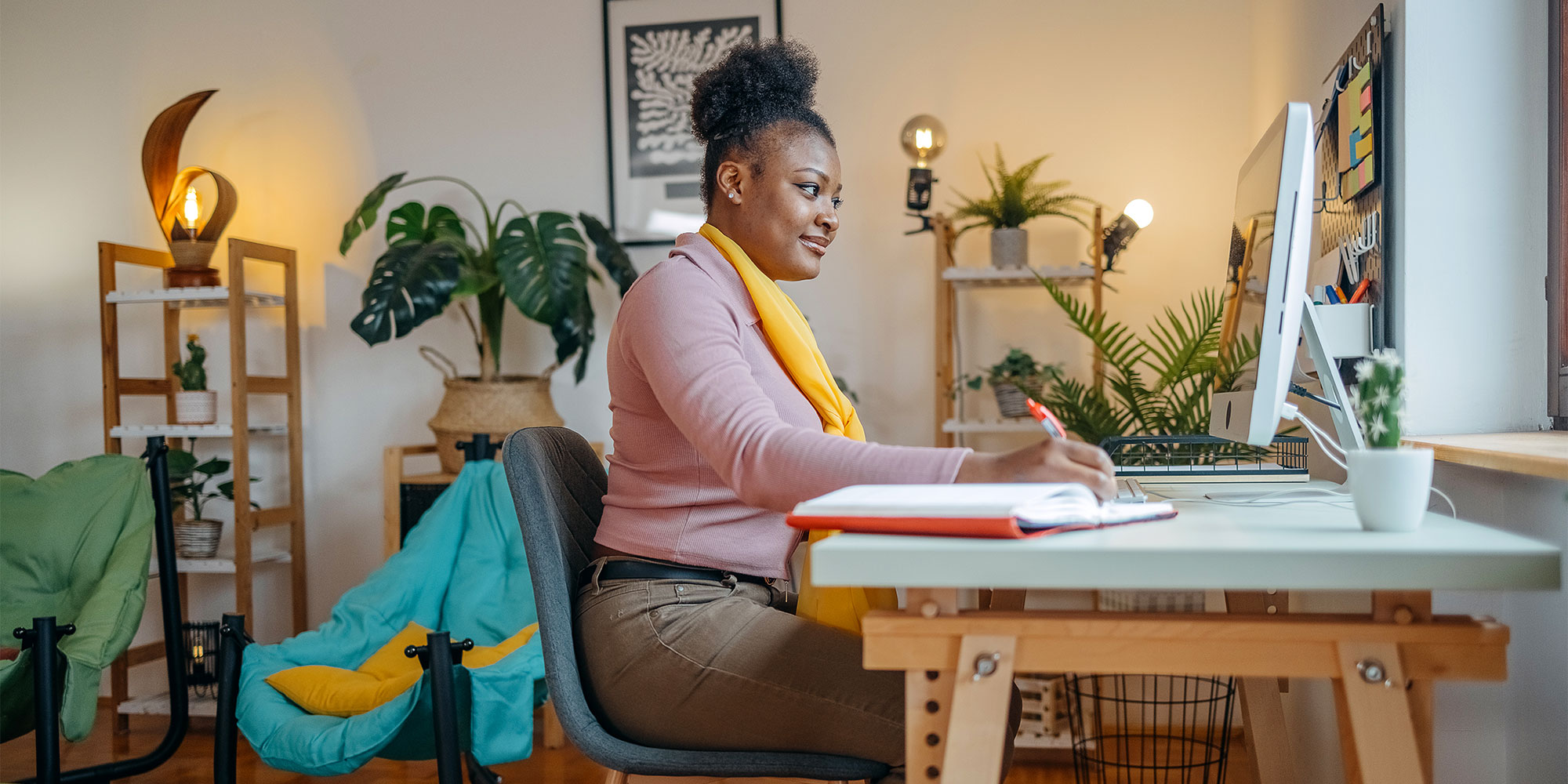 Woman using a computer