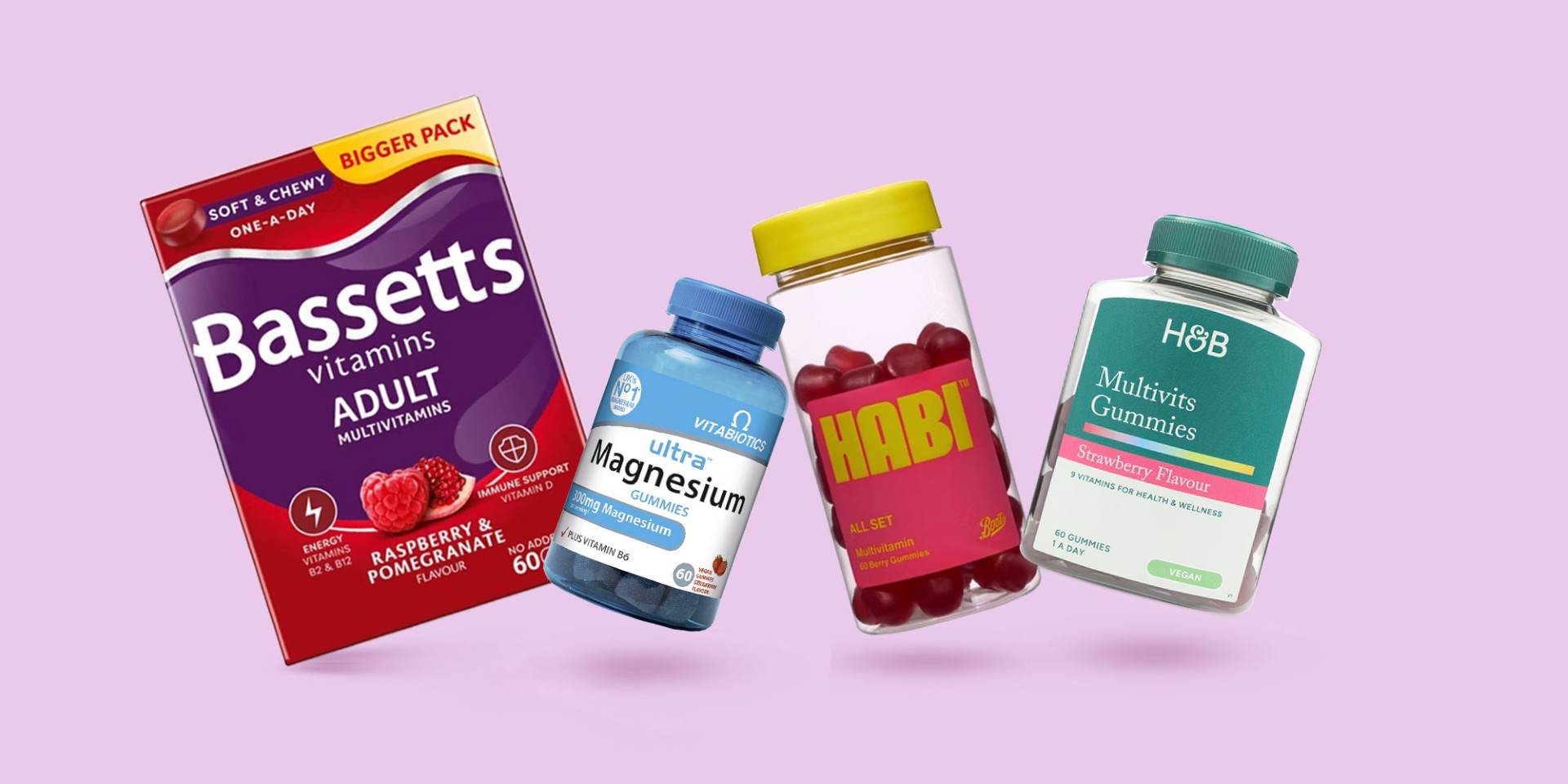 A mix of multivitamin and magnesium gummies