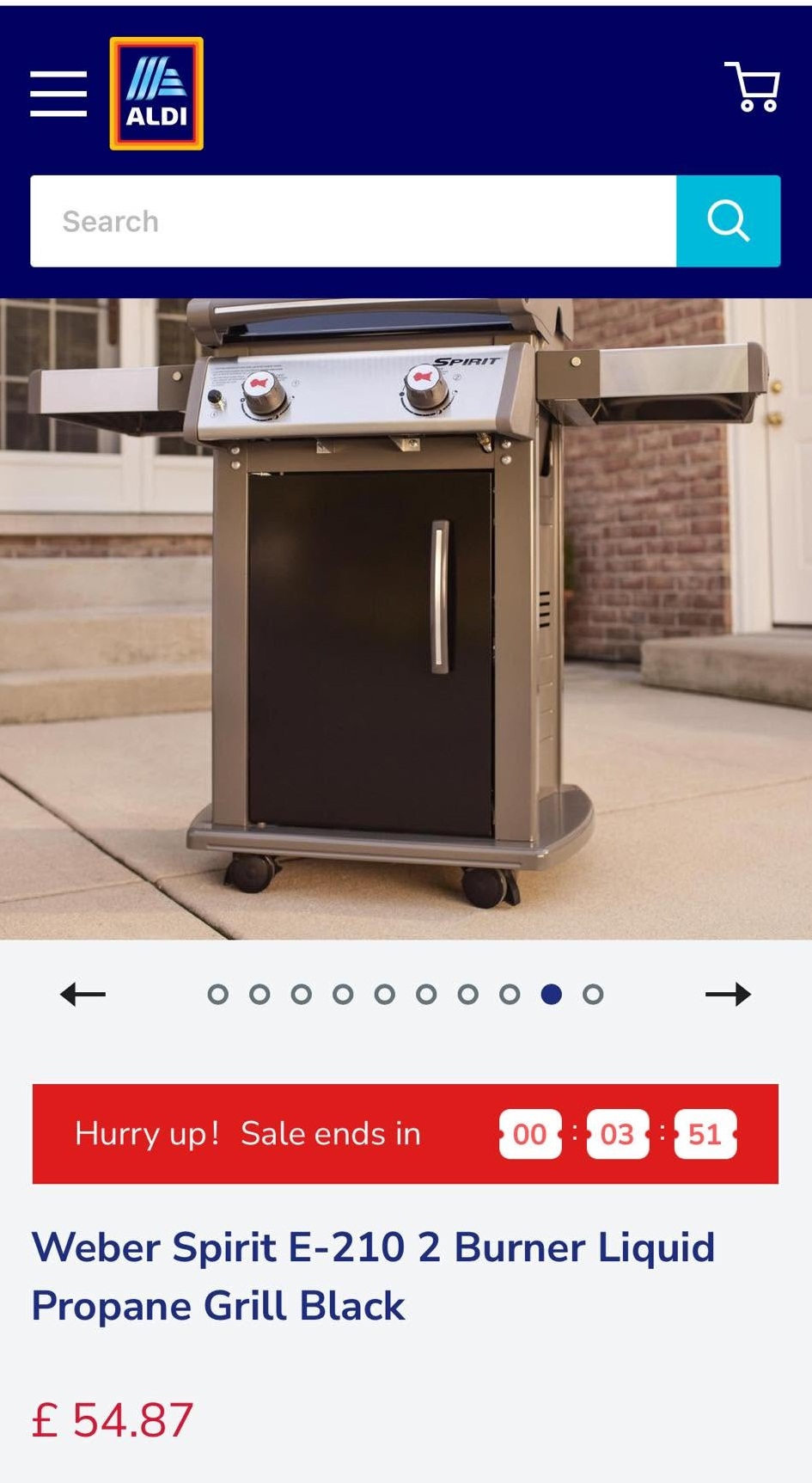 A scam website impersonating Aldi