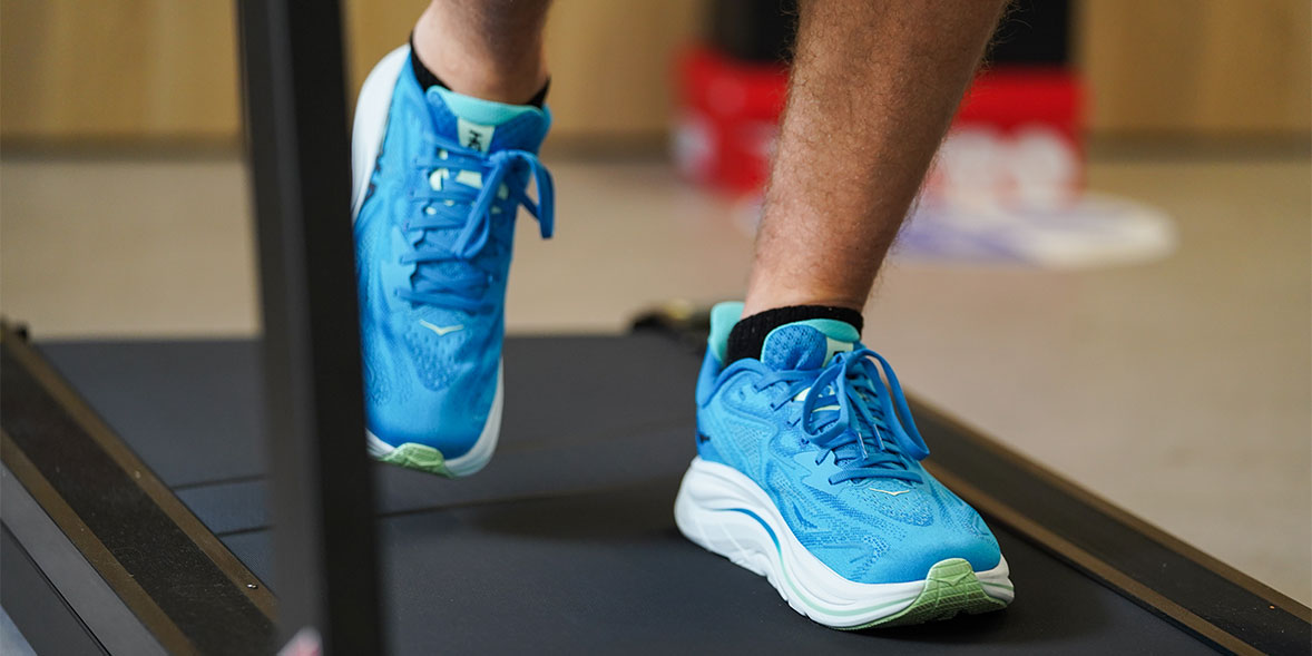 Running on a treadmill