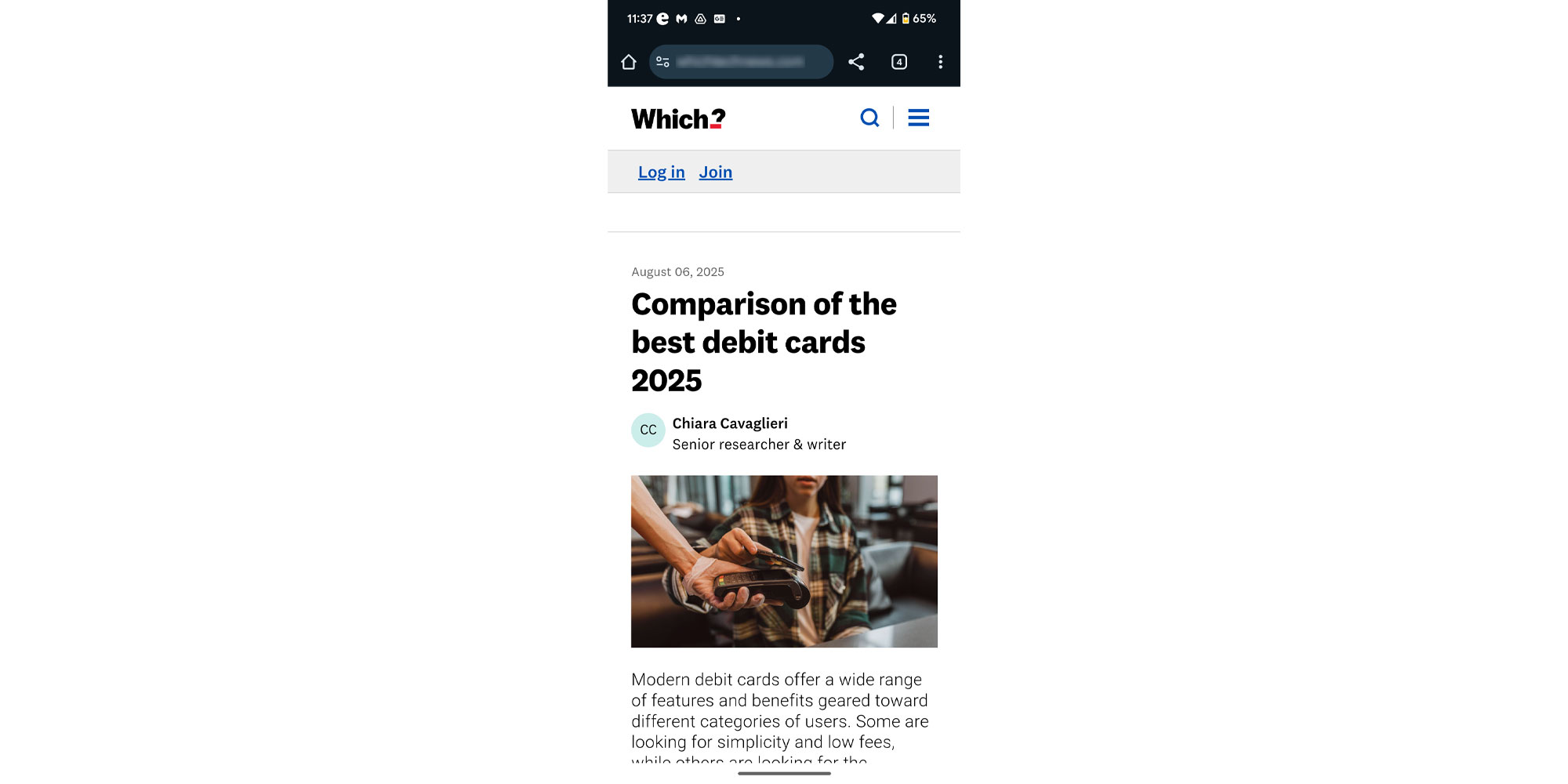 Screenshot of copycat website intended to impersonate Which?