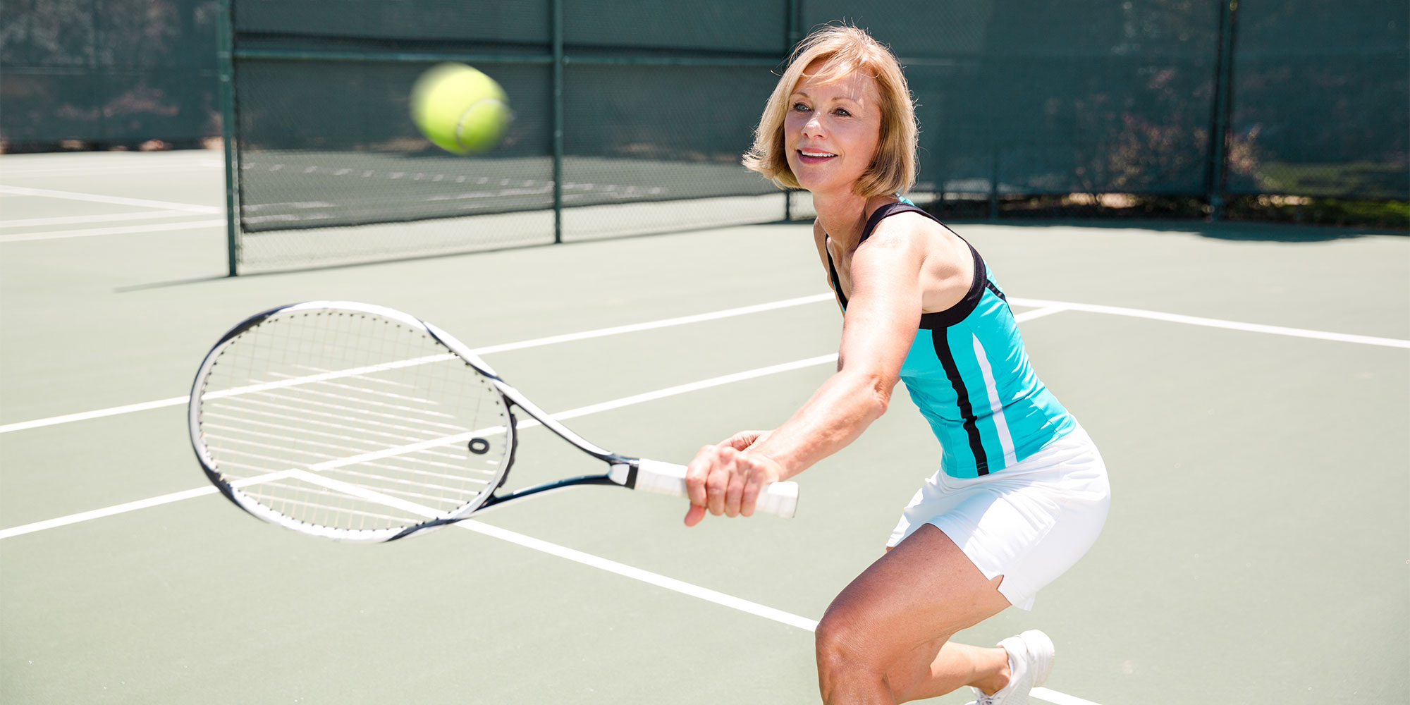 Woman playing tennis