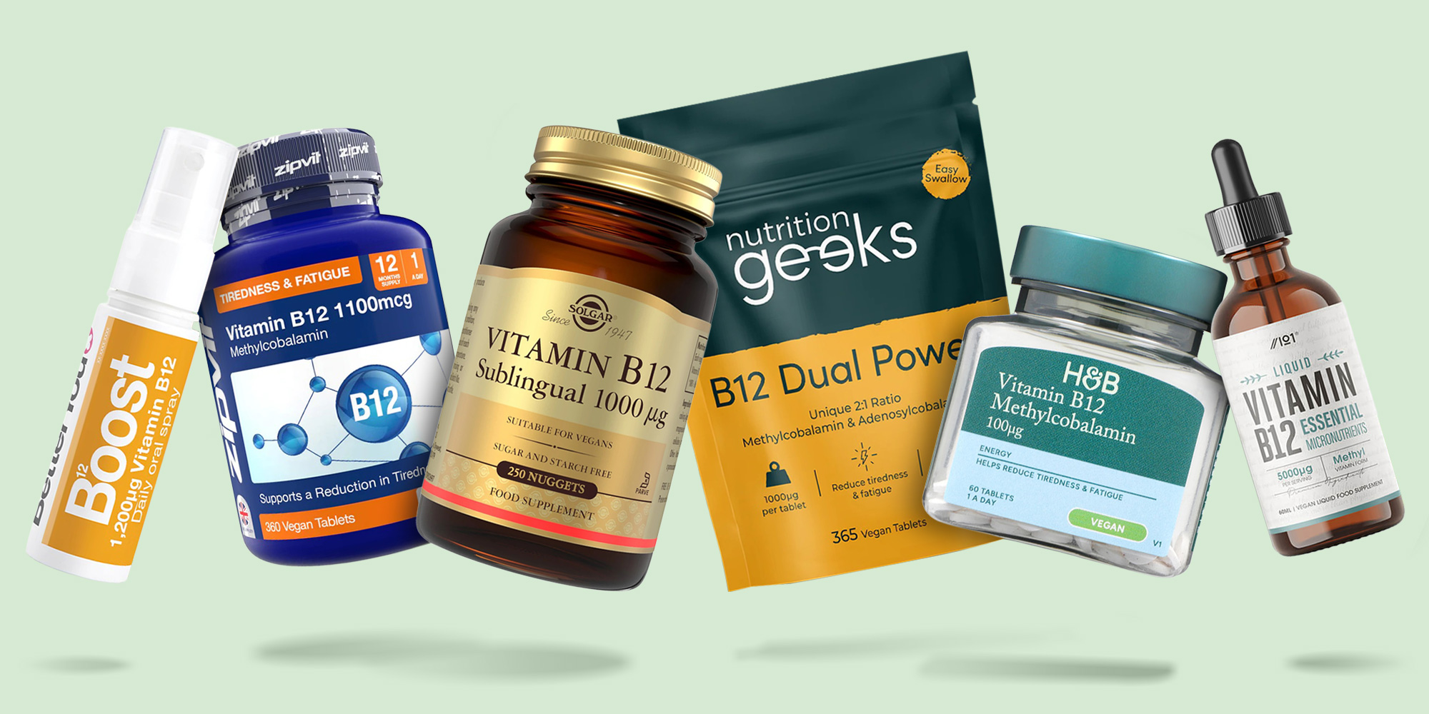 A range of vitamin B12 supplements 