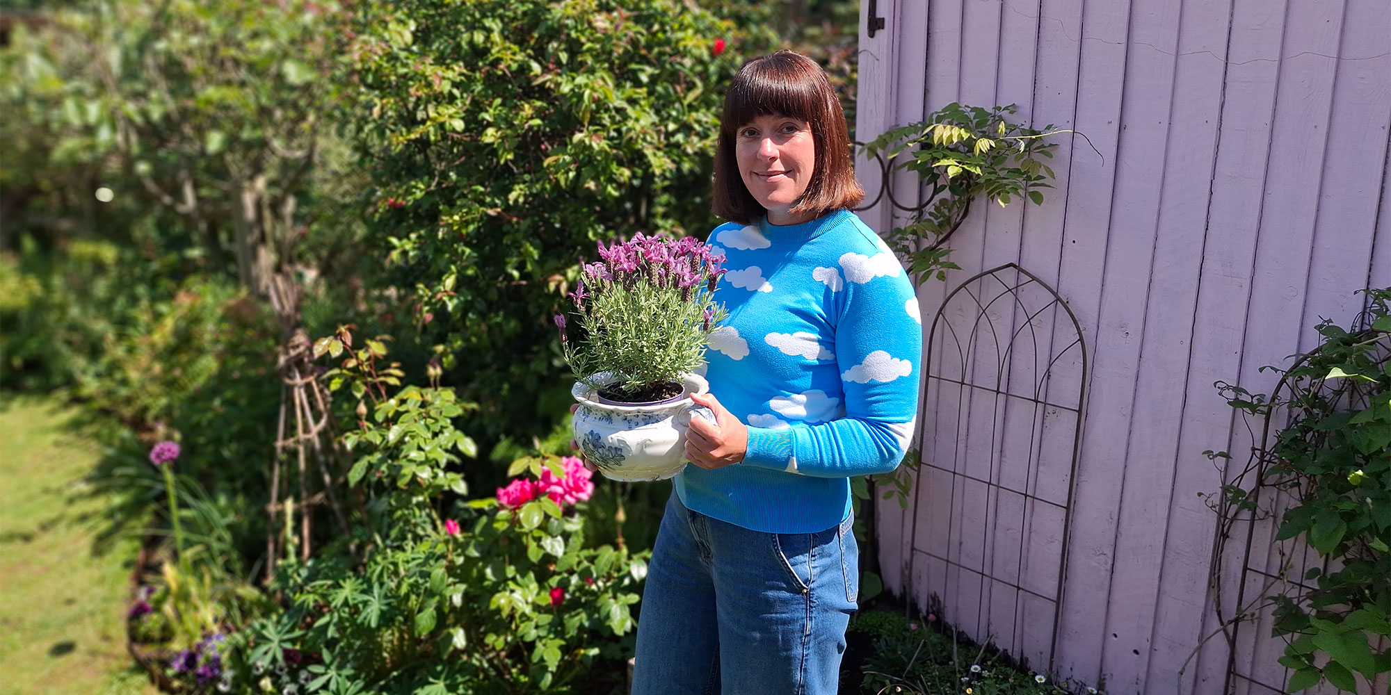 Gardener in garden