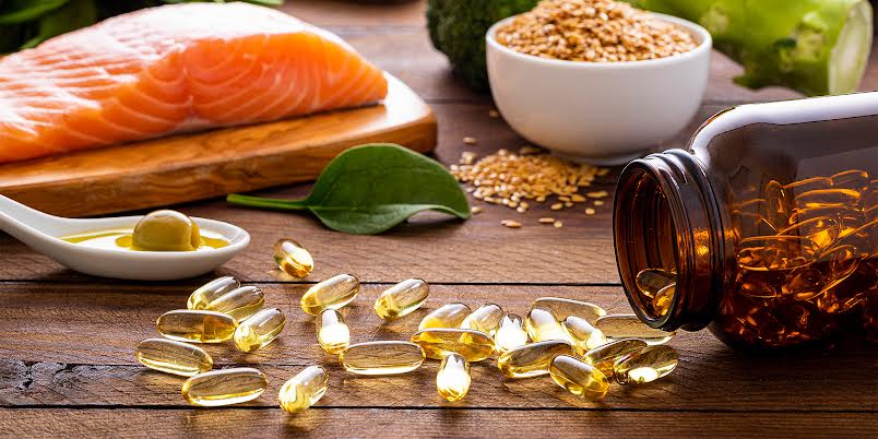 a selection of foods and supplements high in omega 3