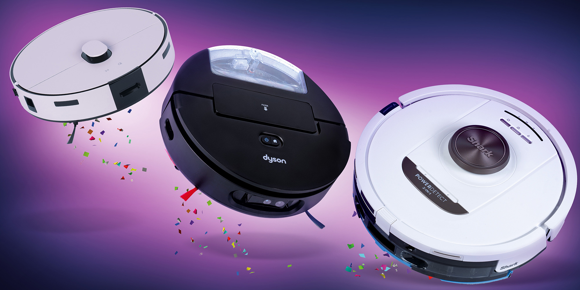 Robot vacuum lead image including Samsung, Dyson and Shark