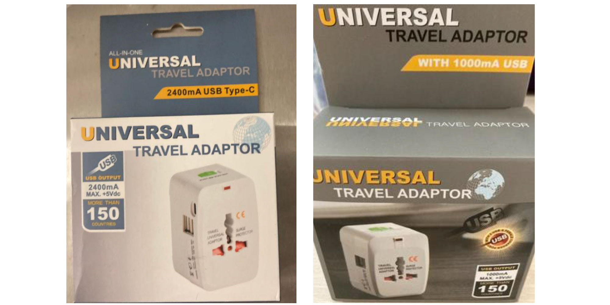 Recalled travel adaptors