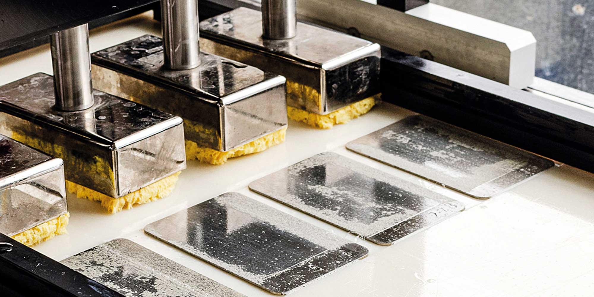 Machinery used to test washing-up liquids in our lab.
