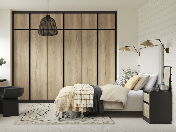 Hammonds Linje wardrobe in Tuscan Oak and Graphite