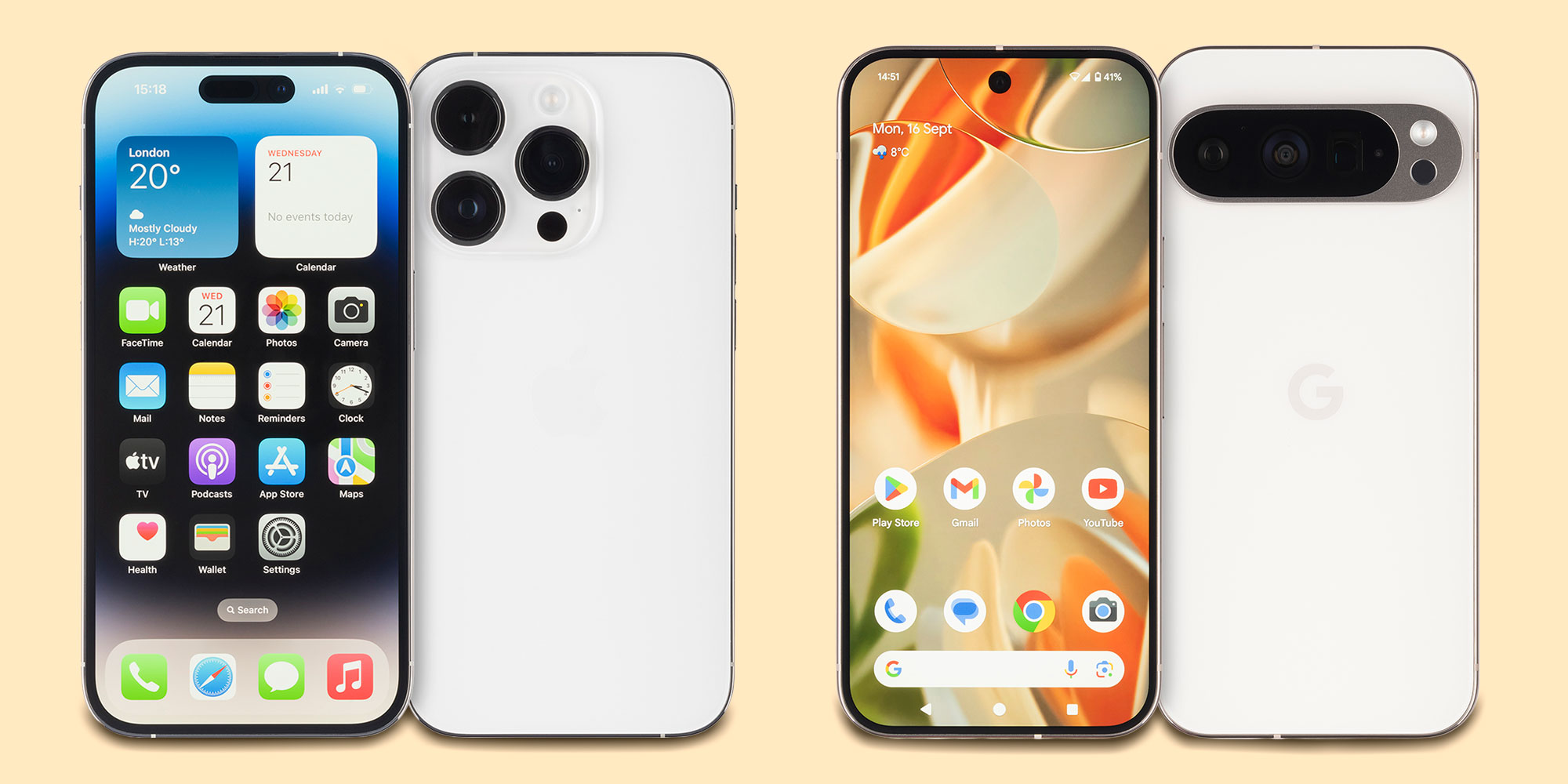 iPhone 14 Pro and Google Pixel 9 Pro