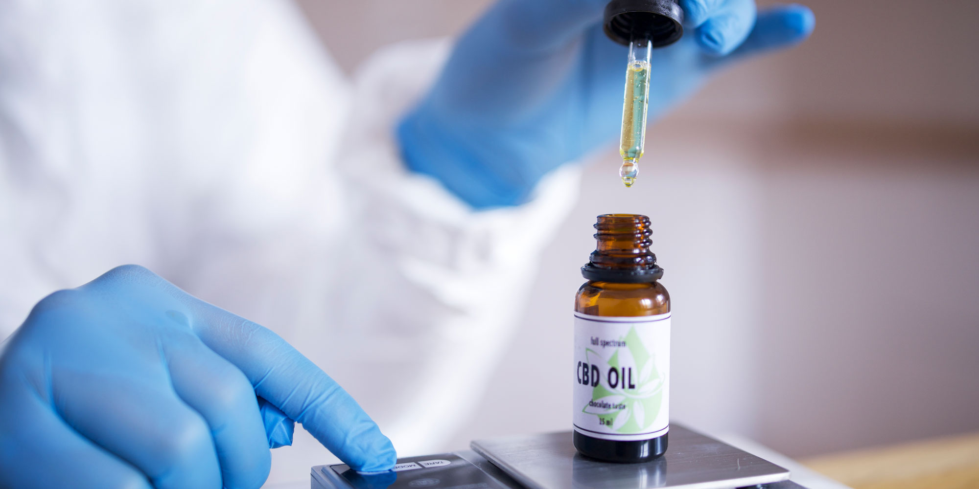 CBD oil being tested in a lab setting