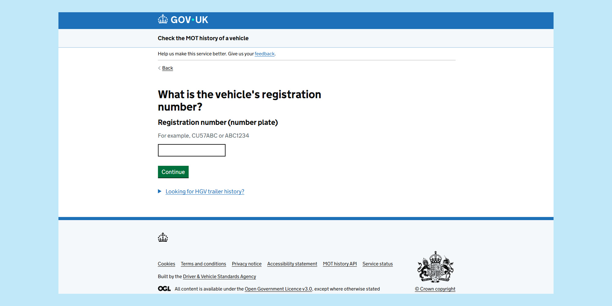 MOT webpage