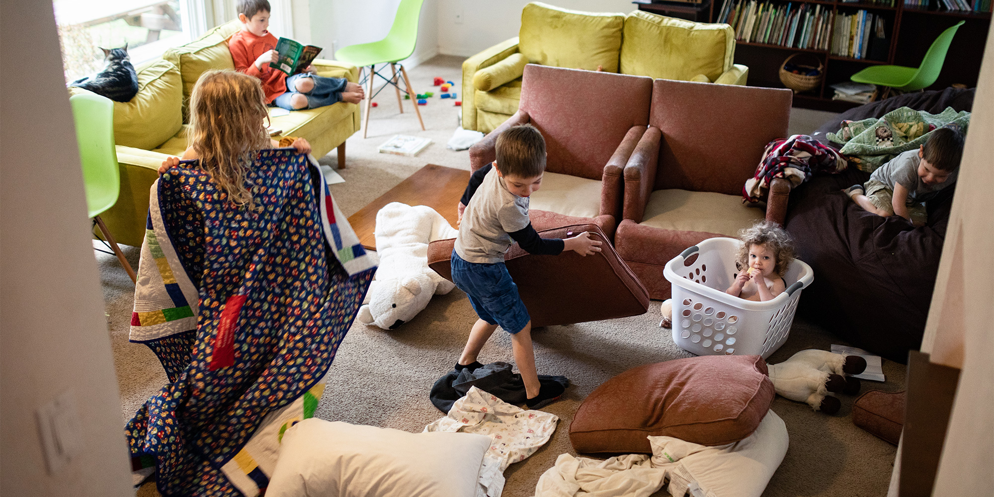 Busy household with kids