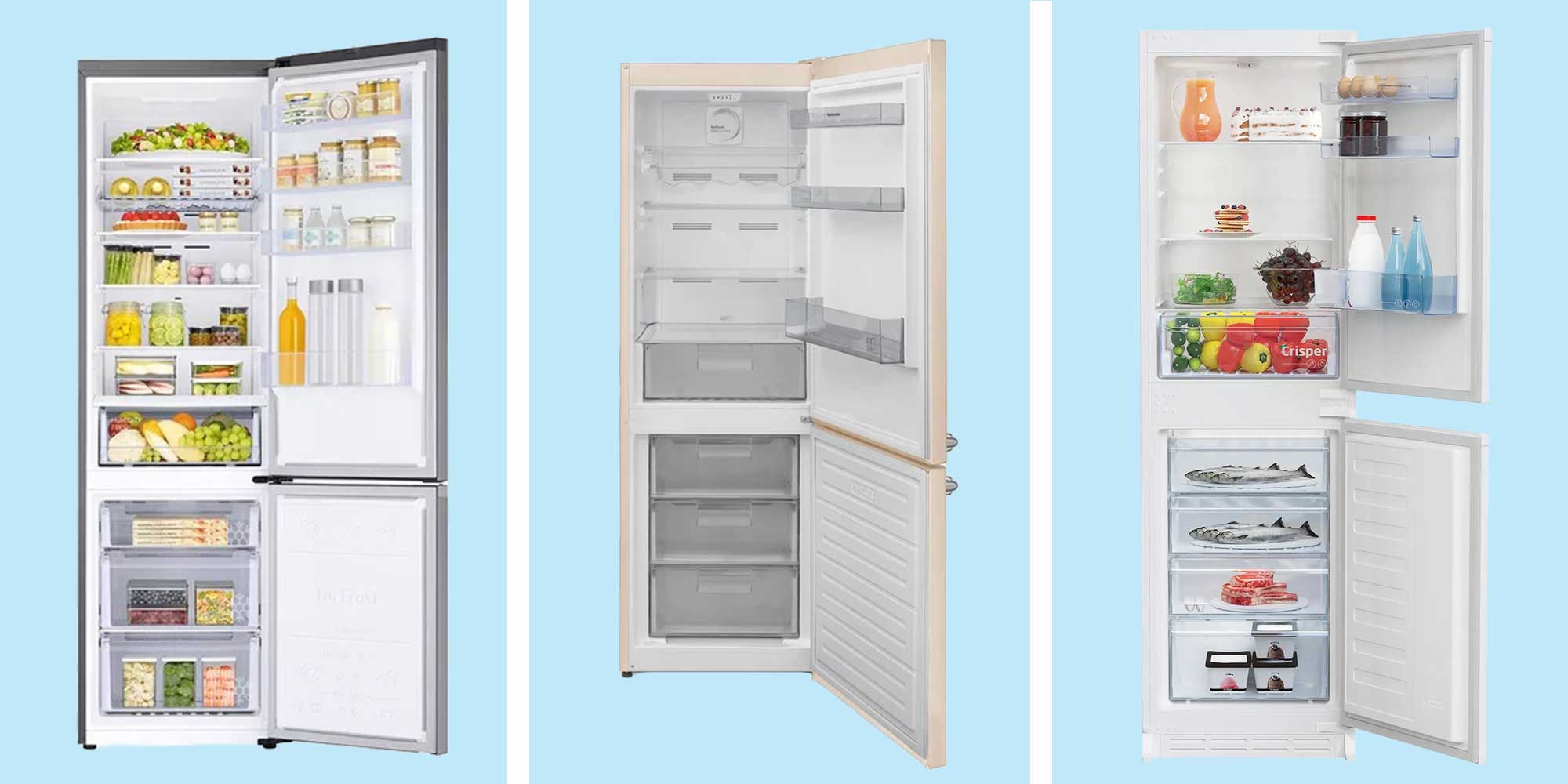 Fridge freezer ratios of 70/30, 60/40 and 50/50