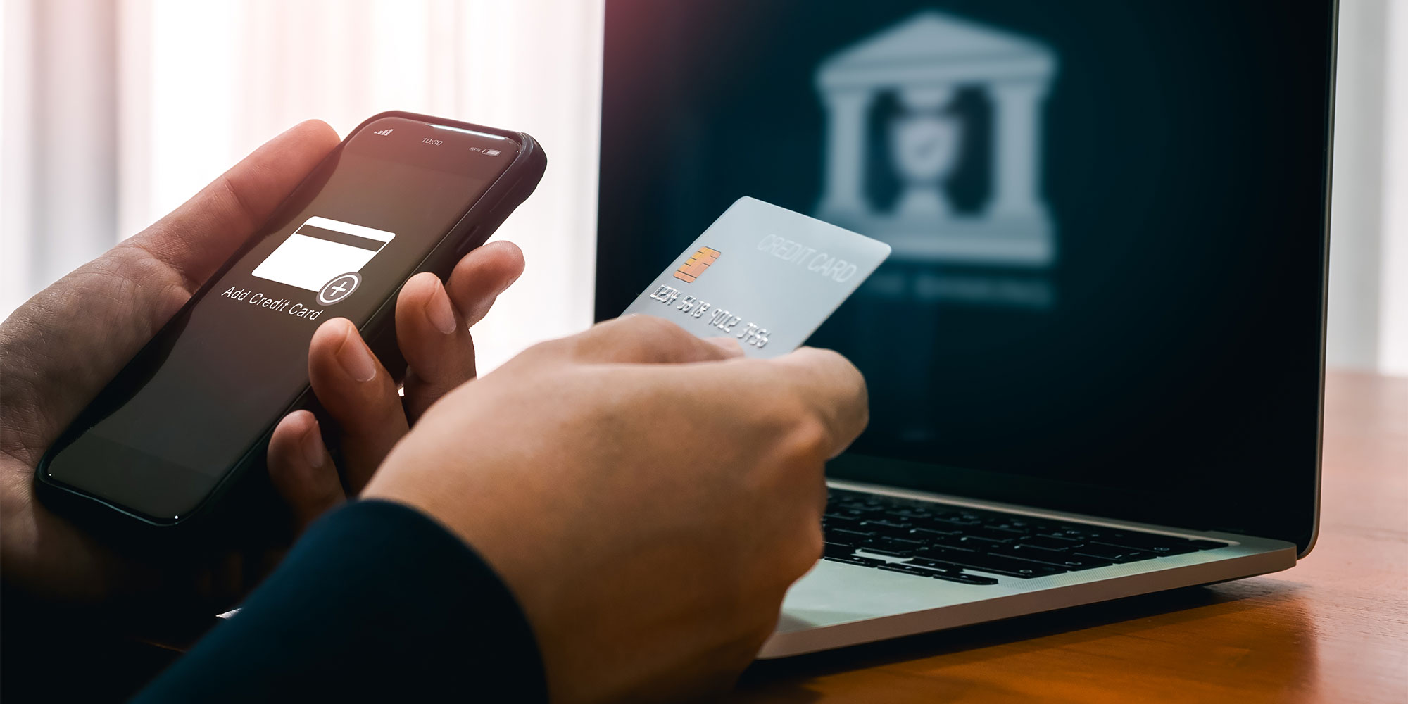 Someone adding a credit card to their digital wallet