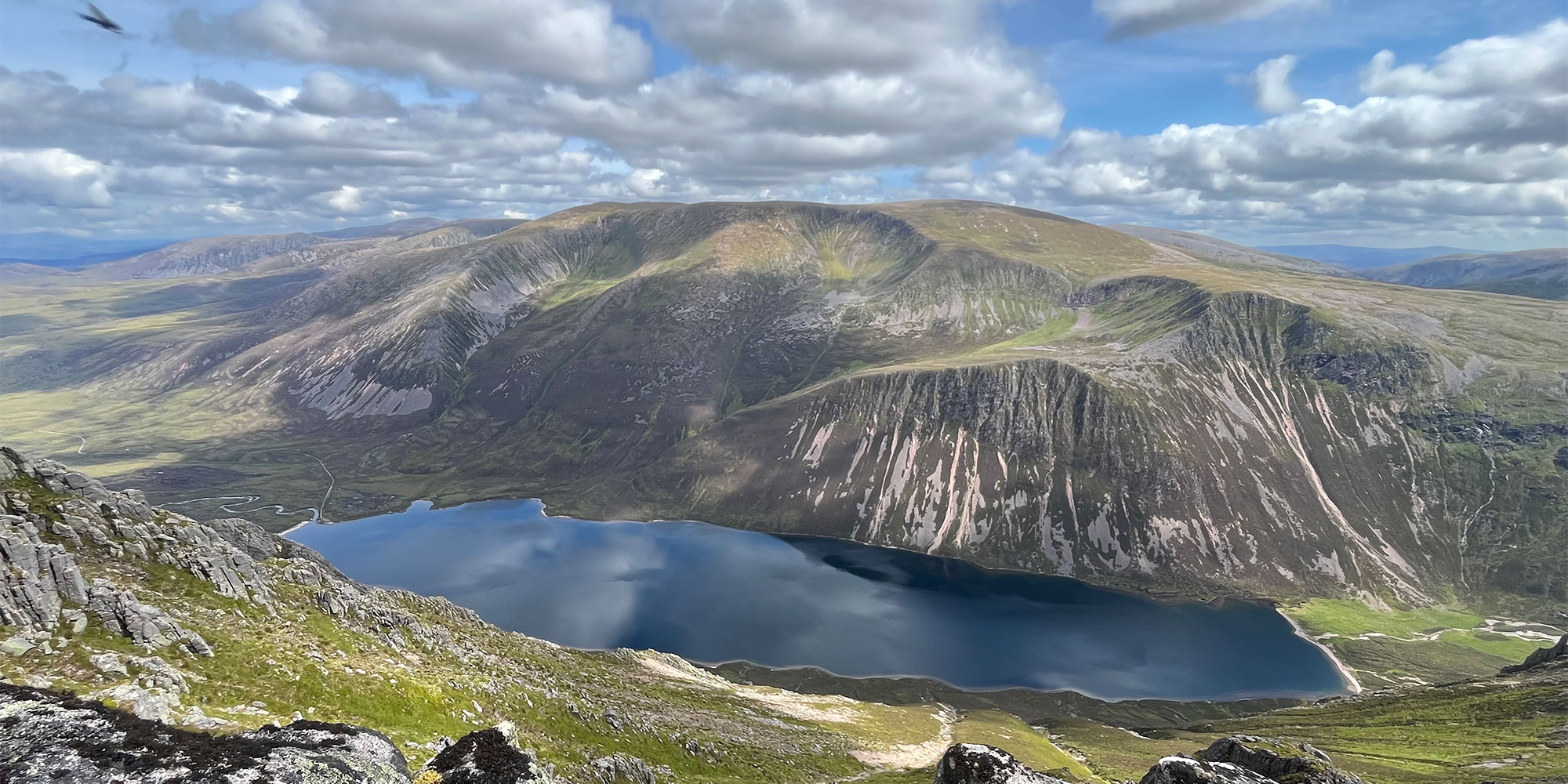 the view at the peak of the mountain