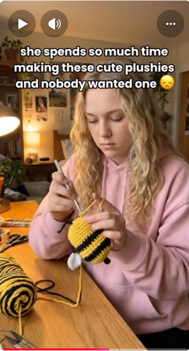 A video of a different influencer posted on YouTube, knitting soft toys, leading to the same website