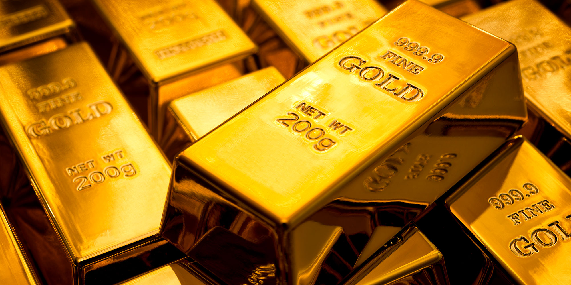 Pile of gold bullion bars