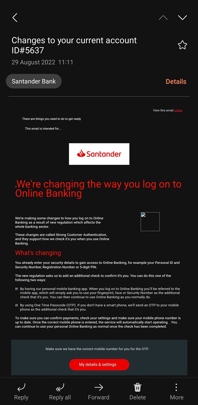 Scammers Are Impersonating Santander With This Sneaky New Phishing