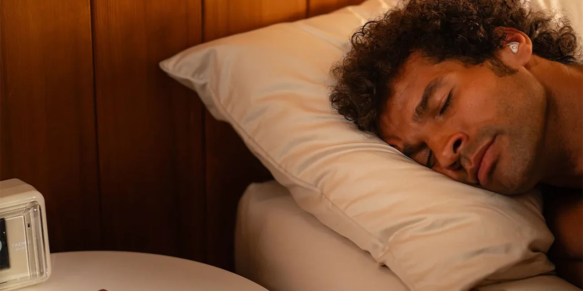 someone sleeping with sleepbuds