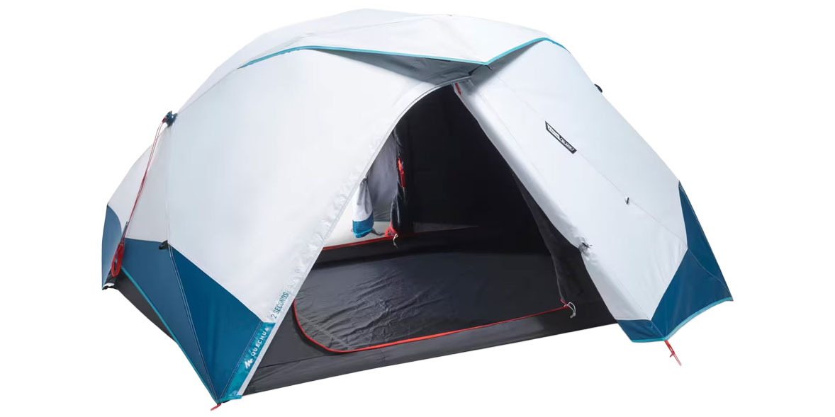 Quechua Instant 2-person camping tent, 2 Seconds Fresh & Black