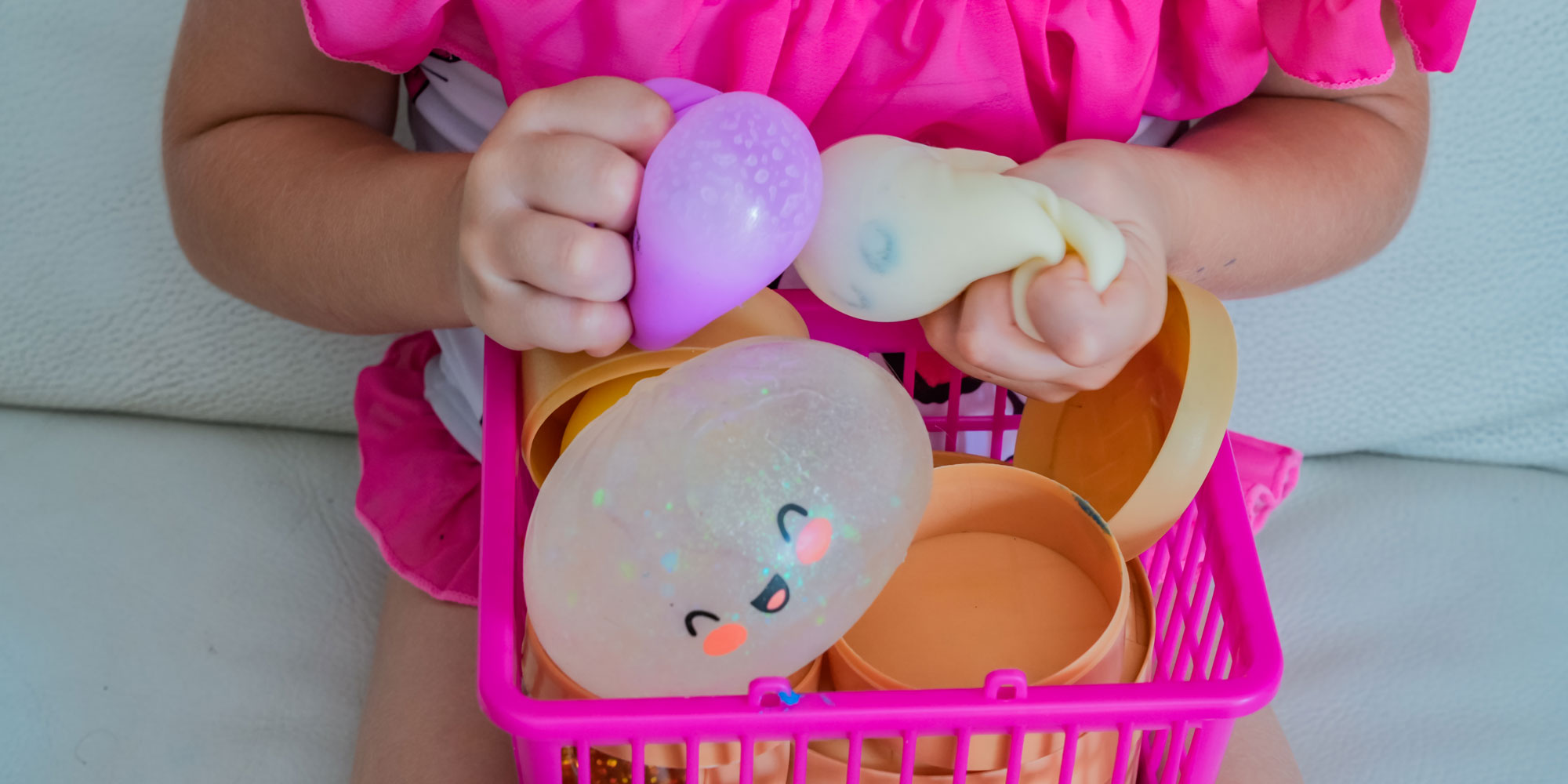 Child with a basket of squishy dumplings
