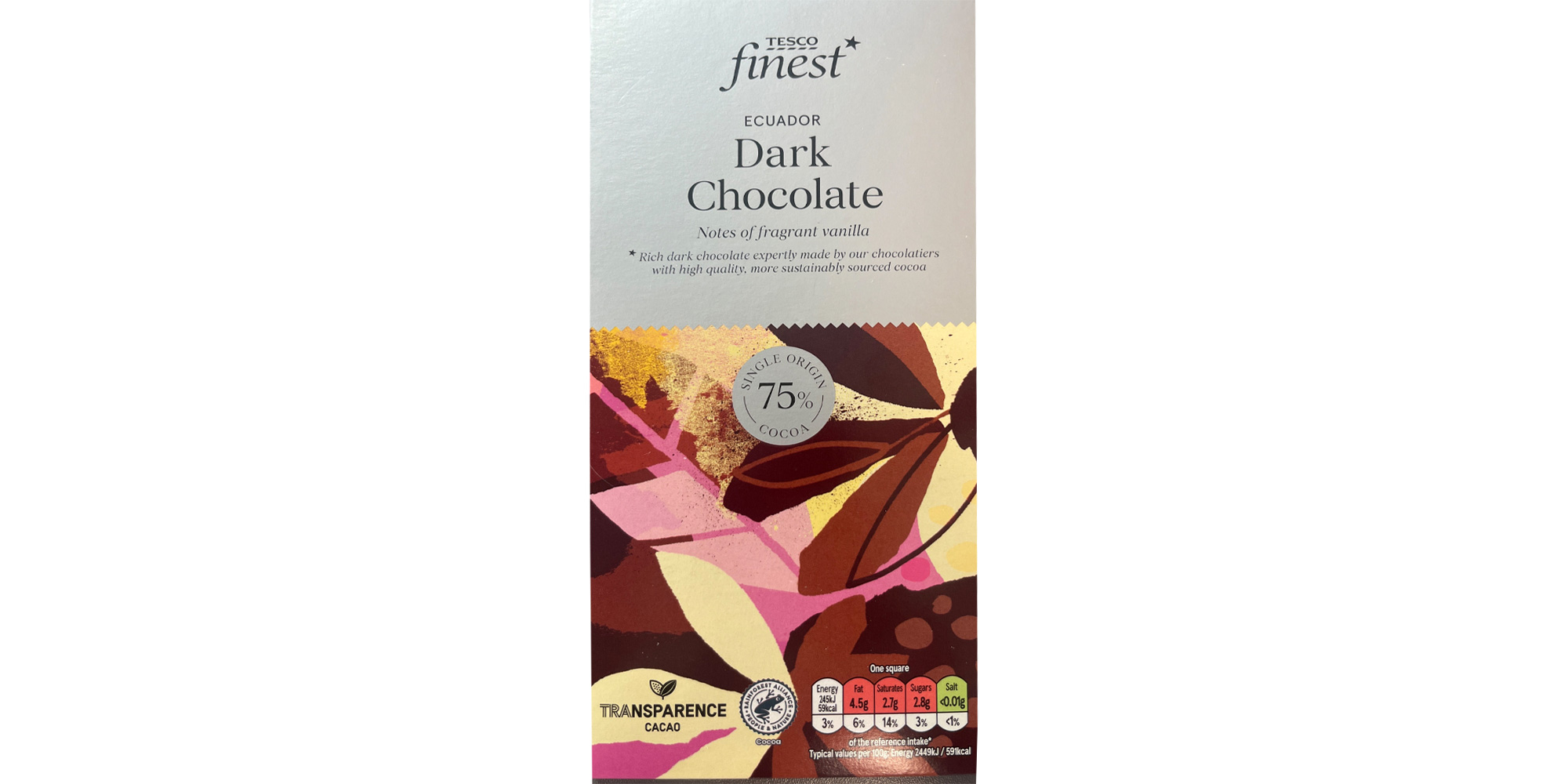 Tesco Finest 75% Ecuador Dark Chocolate