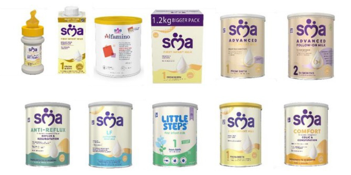 Recalled Nestle SMA formula milk