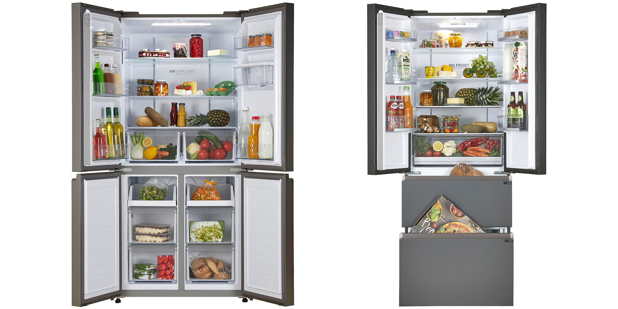 American fridge freezers with French door fridge compartments